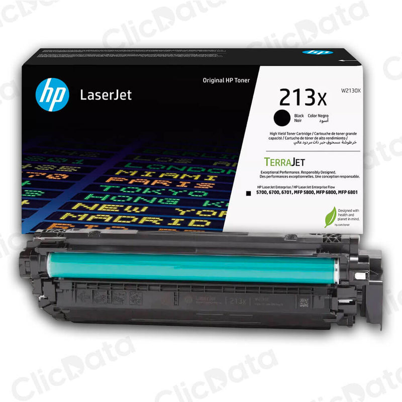 Toner Hp 213X Black W2130X 9,000 Pág. 5700, 6800, X677 Original