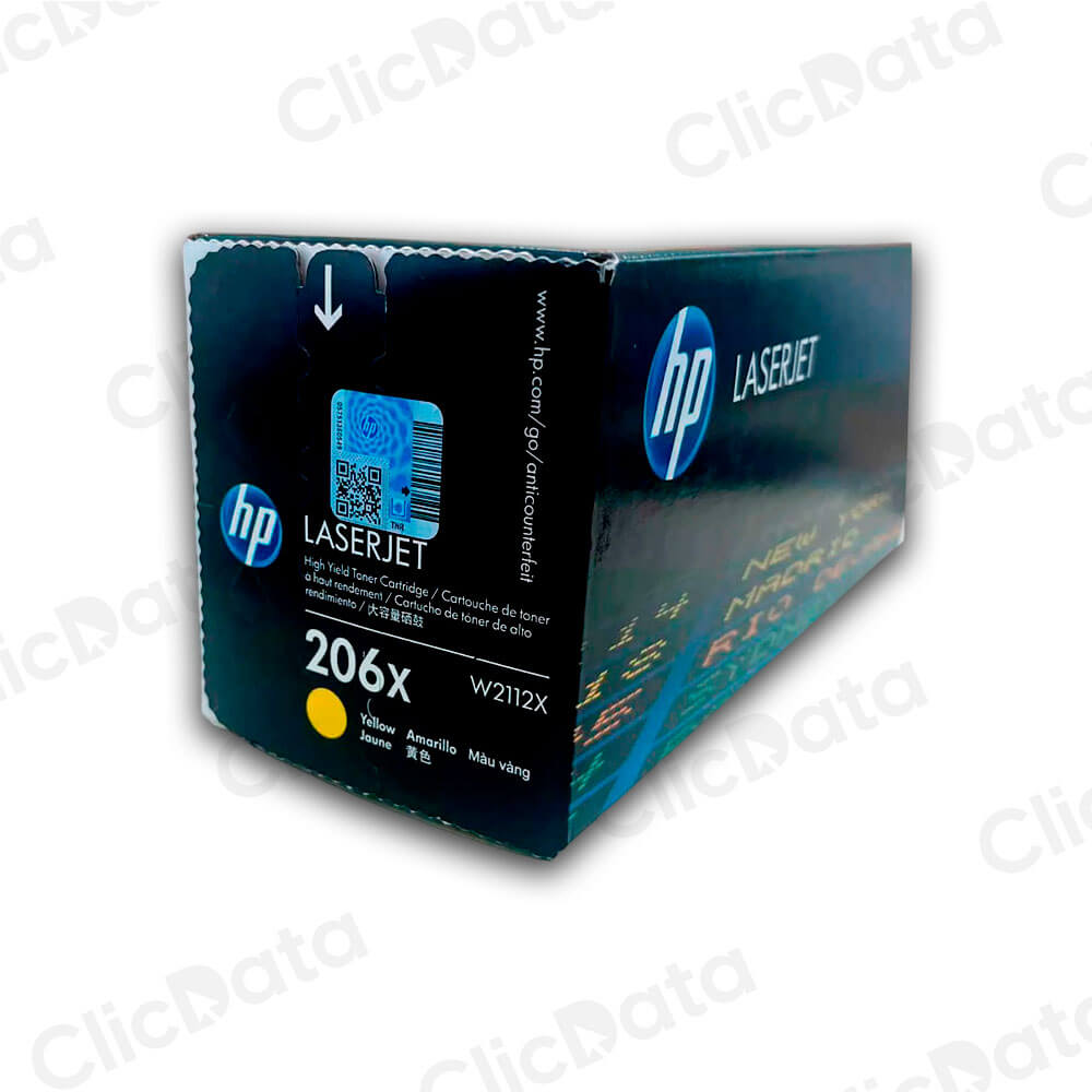 Toner Hp 206X Yellow W2112X 2.450 Pág. M283cdw, M255dw Original