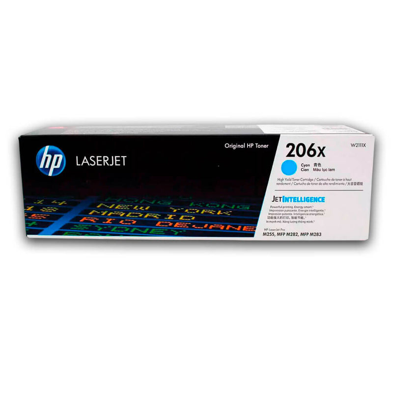 Toner HP 206X Cyan W2111X 2.450 Pág. M283cdw, M255dw Original