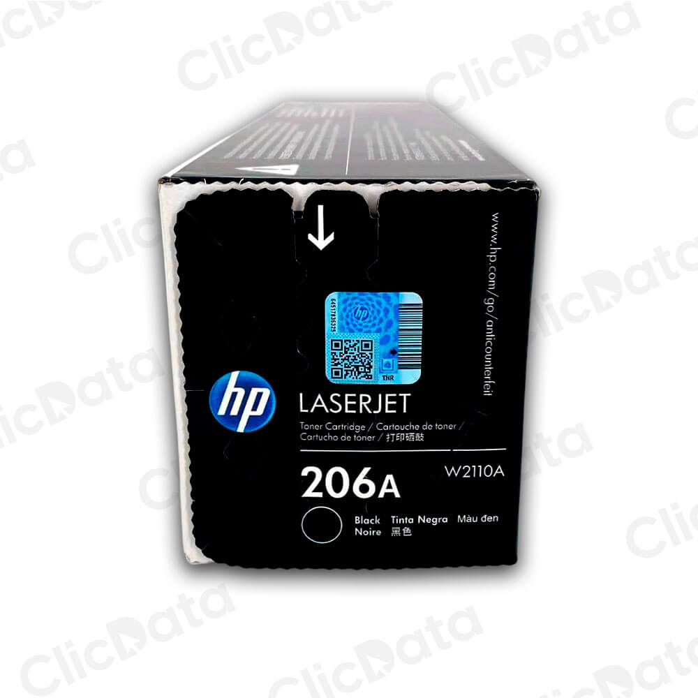Toner Hp 206A Black W2110A 1,350 Pág. M283fdw, M255dw Original