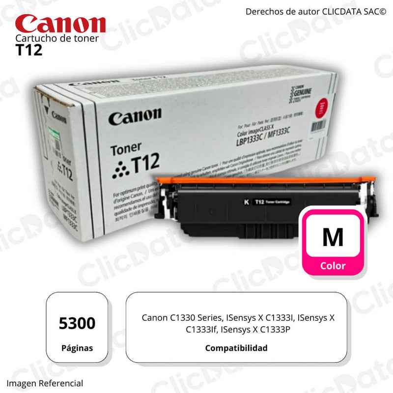 Toner Canon T12 Magenta 5,300 Pág. c1330, C1333i  Original