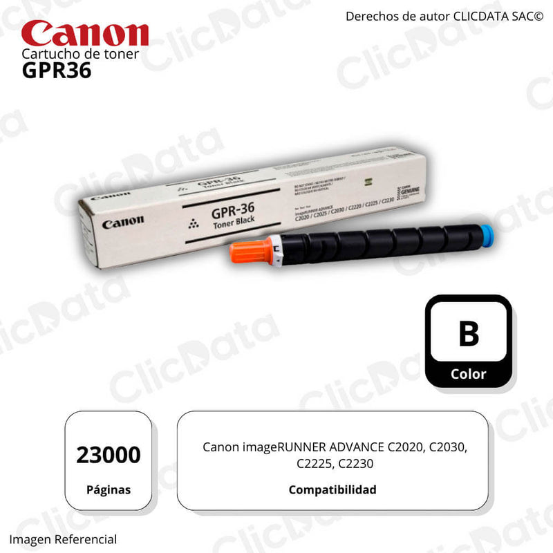 Toner Canon GPR-36 Black 23,000 Pág. C2230, C2225 Original