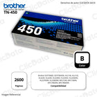 Toner Brother TN 450 Negro 2,600 Pág. hl 2130, hl2280 Original