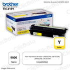 Toner Brother TN 419Y Yellow 9,000 Pág. L8360CDW, L9570CDW Original