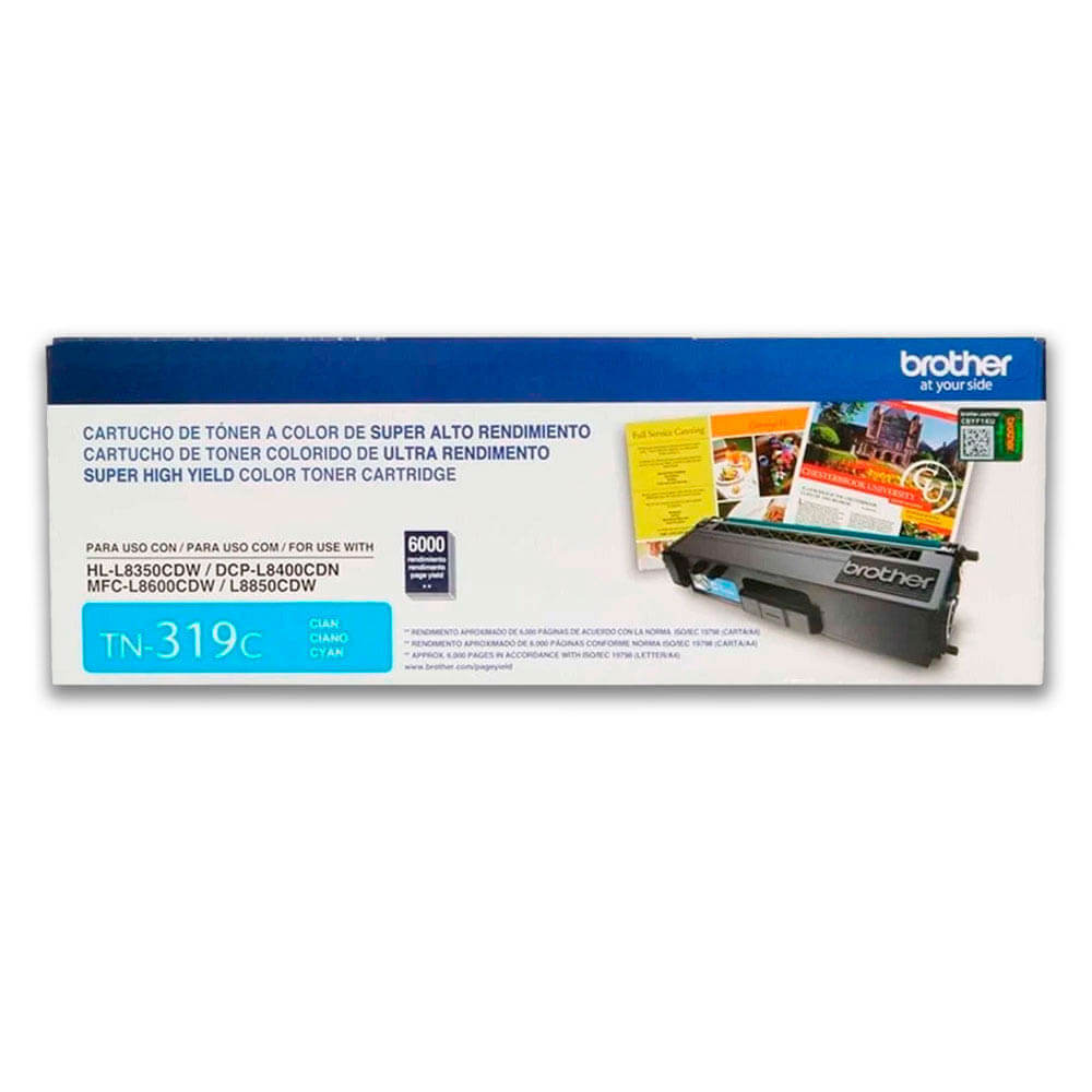 Toner Brother TN 319C Cyan 6,000 Pág. L8350, L8600cdn Original