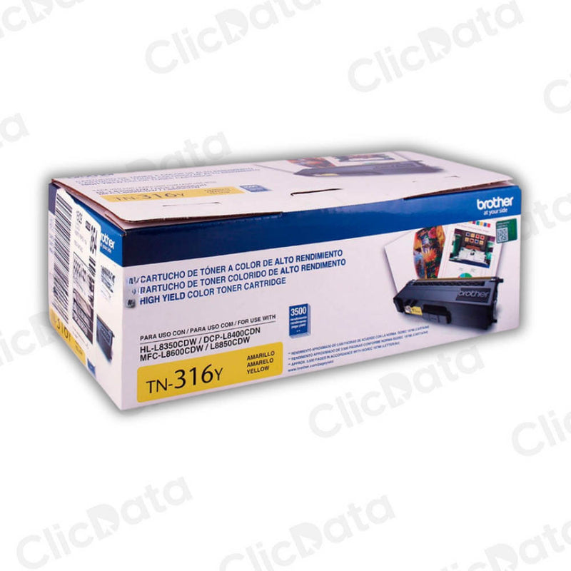 Toner Brother TN 316Y Yellow 3,500 Pág. L8350, L8850 Original