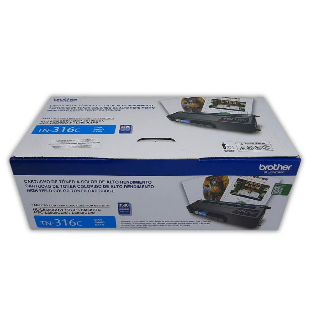 Toner Brother TN 316C Cyan 3,500 Pág. L8350, L8850 Original