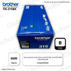 Toner Brother TN 315Bk Negro 6,000 Pág. HL4150, 9560cdw Original