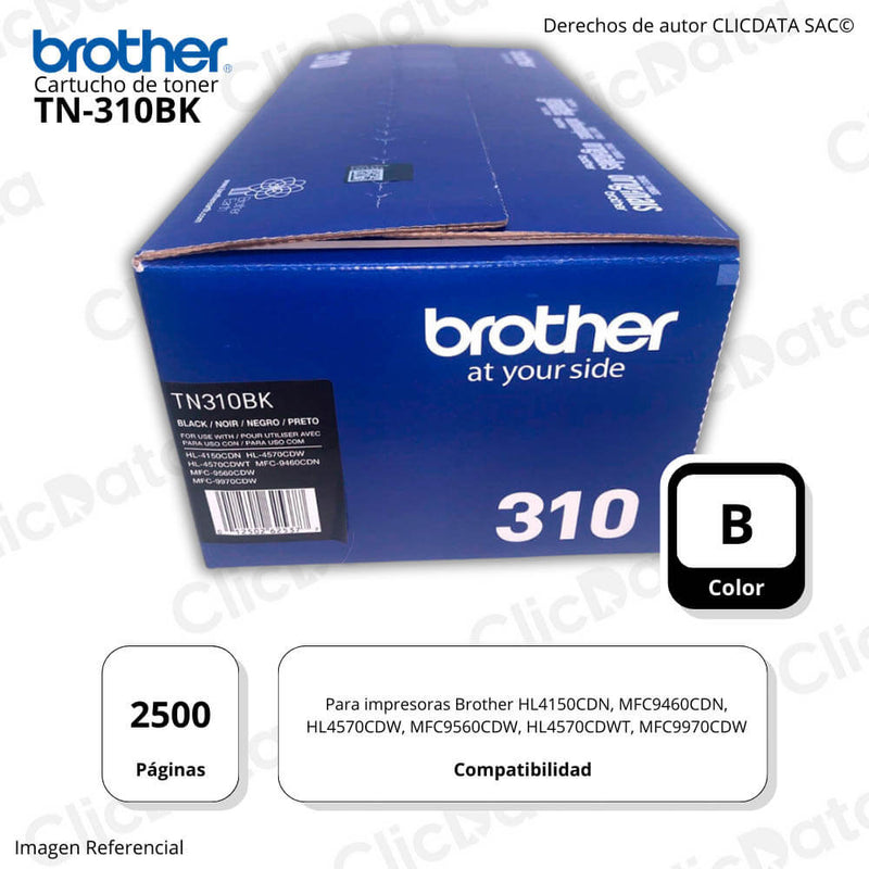 Toner Brother TN 310Bk Negro 2,500 Pág. MFC-9970CDW Original