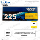 Toner Brother TN 225Y Amarrillo 2,200 Pág. l3170cdw, 9340CDW Original
