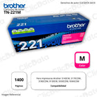 Toner Brother TN 221M Magenta 1,400 Pág. l3170cdw, 9340CDW Original
