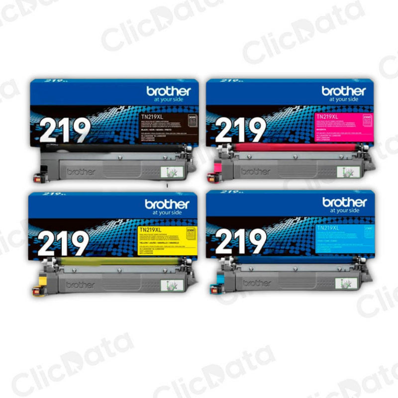 Juego de Toner Brother TN 219 Negro y color MFC L3760Cdw Original