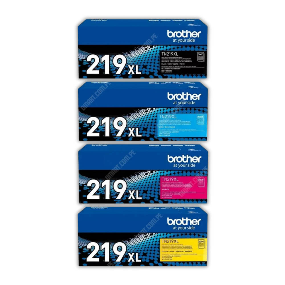 Juego de Toner Brother TN 219XL Negro y colores L3280Cdw Original