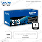 Toner Brother TN 213Bk Negro 1,400 Pág. L3270cdw, L3750 Original