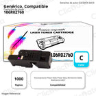 Toner Xerox 106R02760 Cyan 1,000 Pág. WC 6025, 6027 Compatible