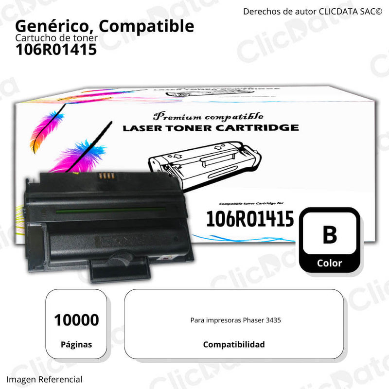 Toner Xerox 106R01415 Negro 10,000 Pág. Phaser 3435 Compatible