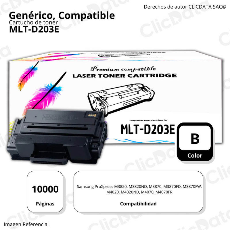 Toner Samsung MLT-D203E Negro 10.000 Pag SL-M3870 Compatible
