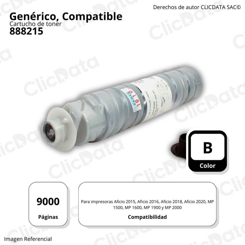Toner Ricoh 888215 Negro 280g 1130D. af 2020, MP 2000 Compatible