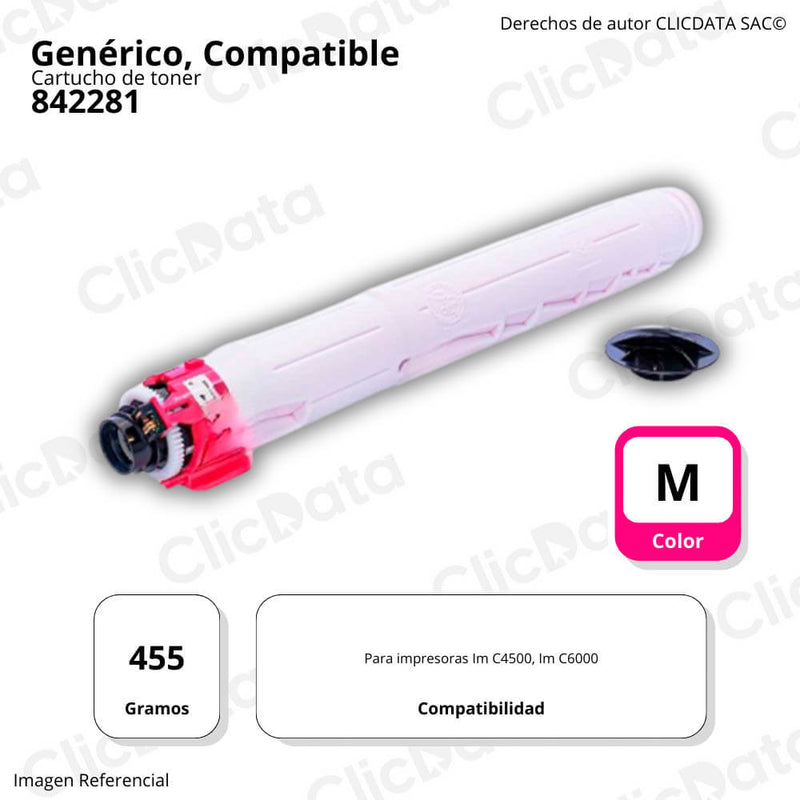 Toner Ricoh 842281 Magenta 455g IM C4500. IM C6000 Compatible