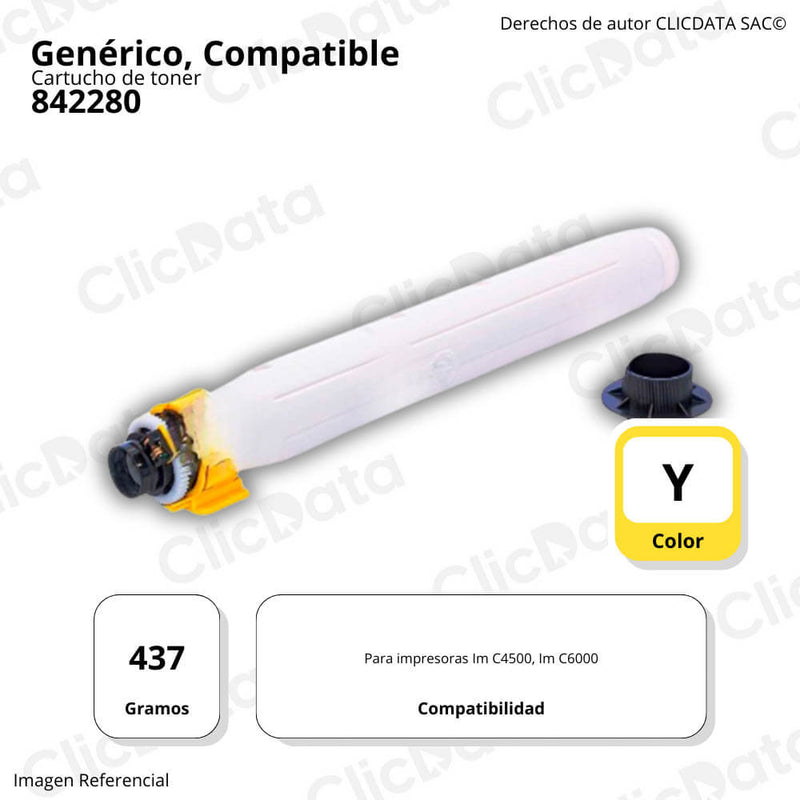 Toner Ricoh 842280 Yellow 437g IM C4500. IM C6000 Compatible