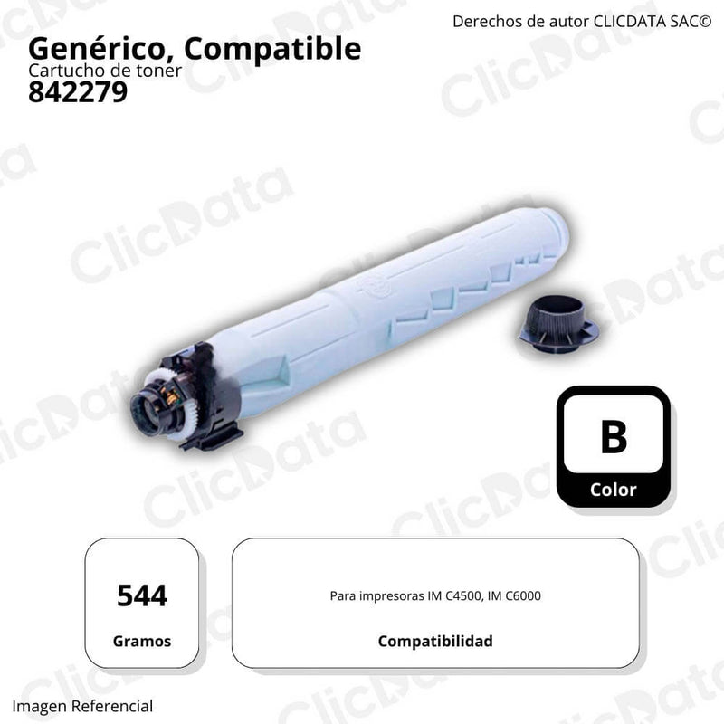 Toner Ricoh 842279 Negro 544g IM C4500. IM C6000 Compatible