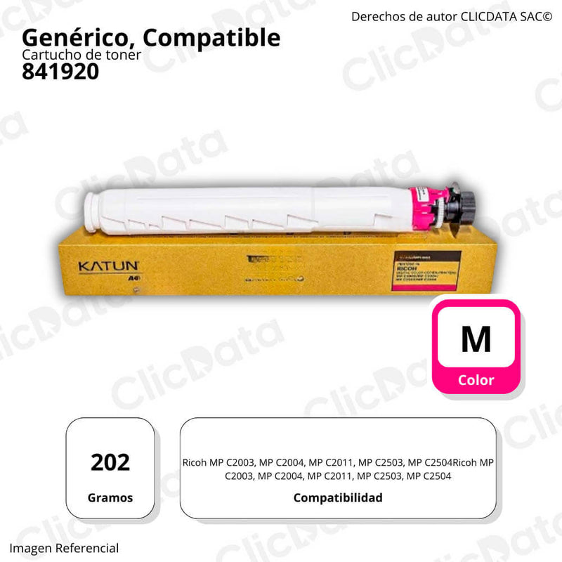 Toner Ricoh 841920 Magenta 202g MP C2003, C2503, C2504 Compatible