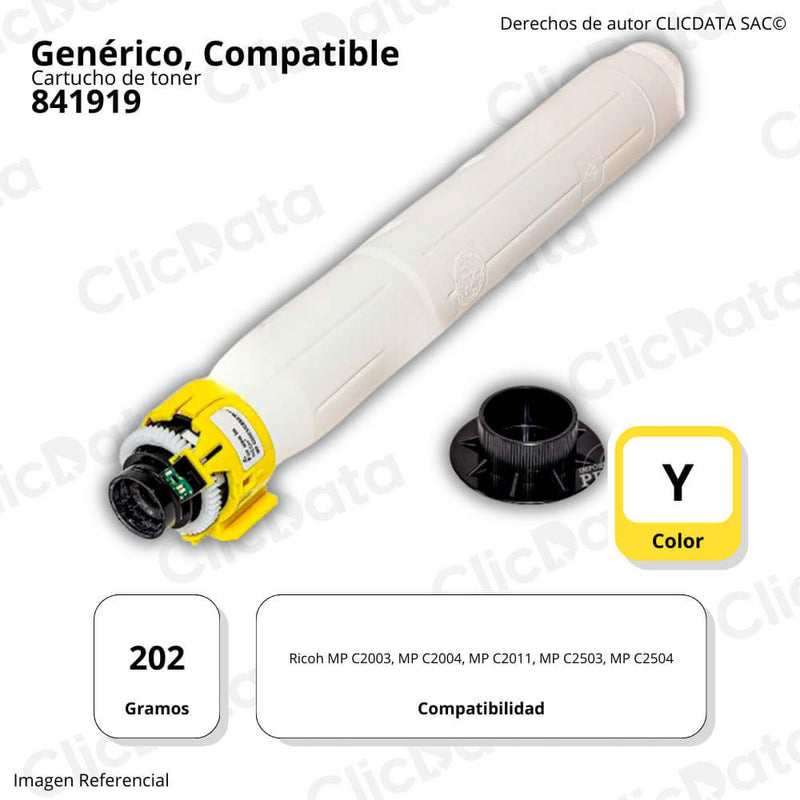 Toner Ricoh 841919 Yellow 202g MP C2003, C2503, C2504 Compatible