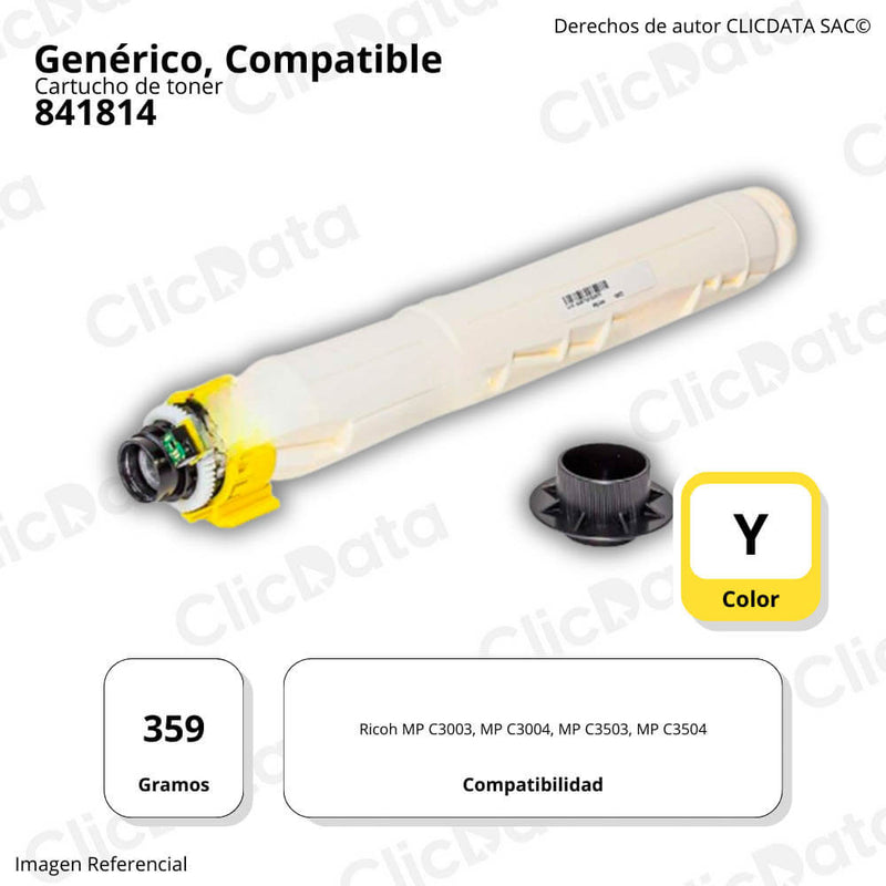 Toner Ricoh 841814 Yellow 359g MP C3003, MP C3503 Compatible