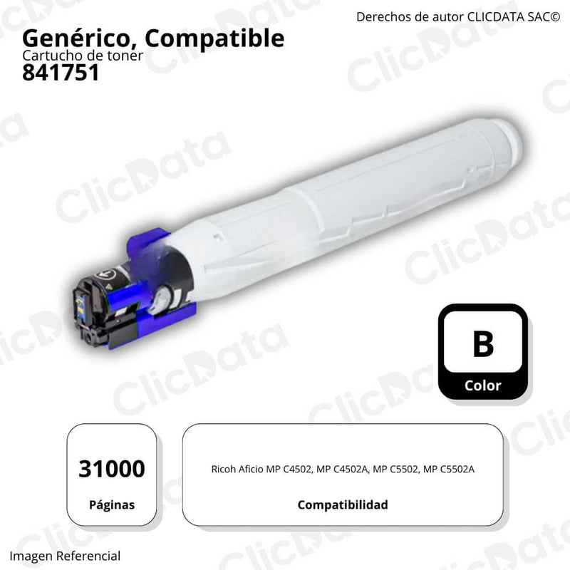 Toner Ricoh 841751 Negro 560g. C4502, C5502 Compatible, Generico