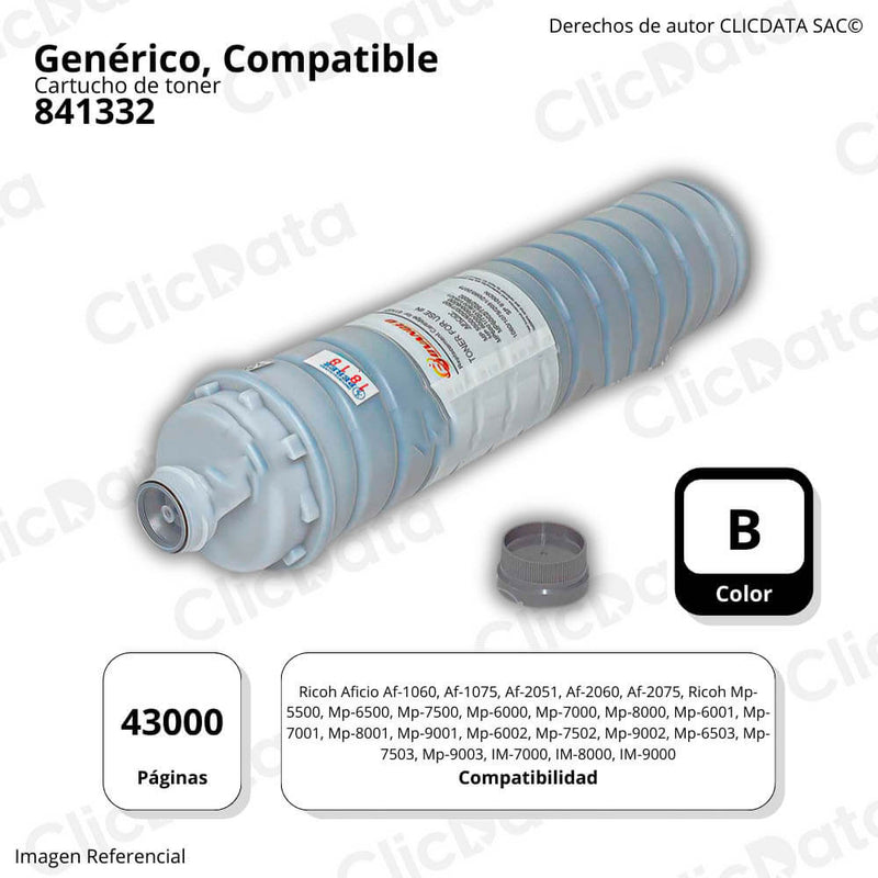 Toner Ricoh 841332 Negro 1100g MP 7500, IM 8000, 6002 Compatible