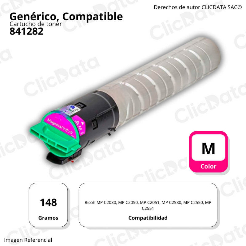 Toner Ricoh 841282 Magenta 148g MP-C2030, MP C2050 Compatible