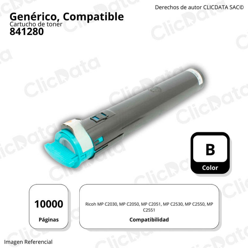 Toner Ricoh 841280 Negro 220g MP-C2030, MP C2050 Compatible