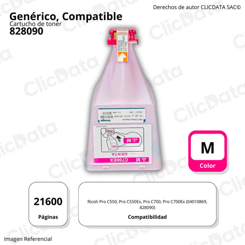 Toner Ricoh 828090 Magenta 560g C550, C700, C550Ex Compatible