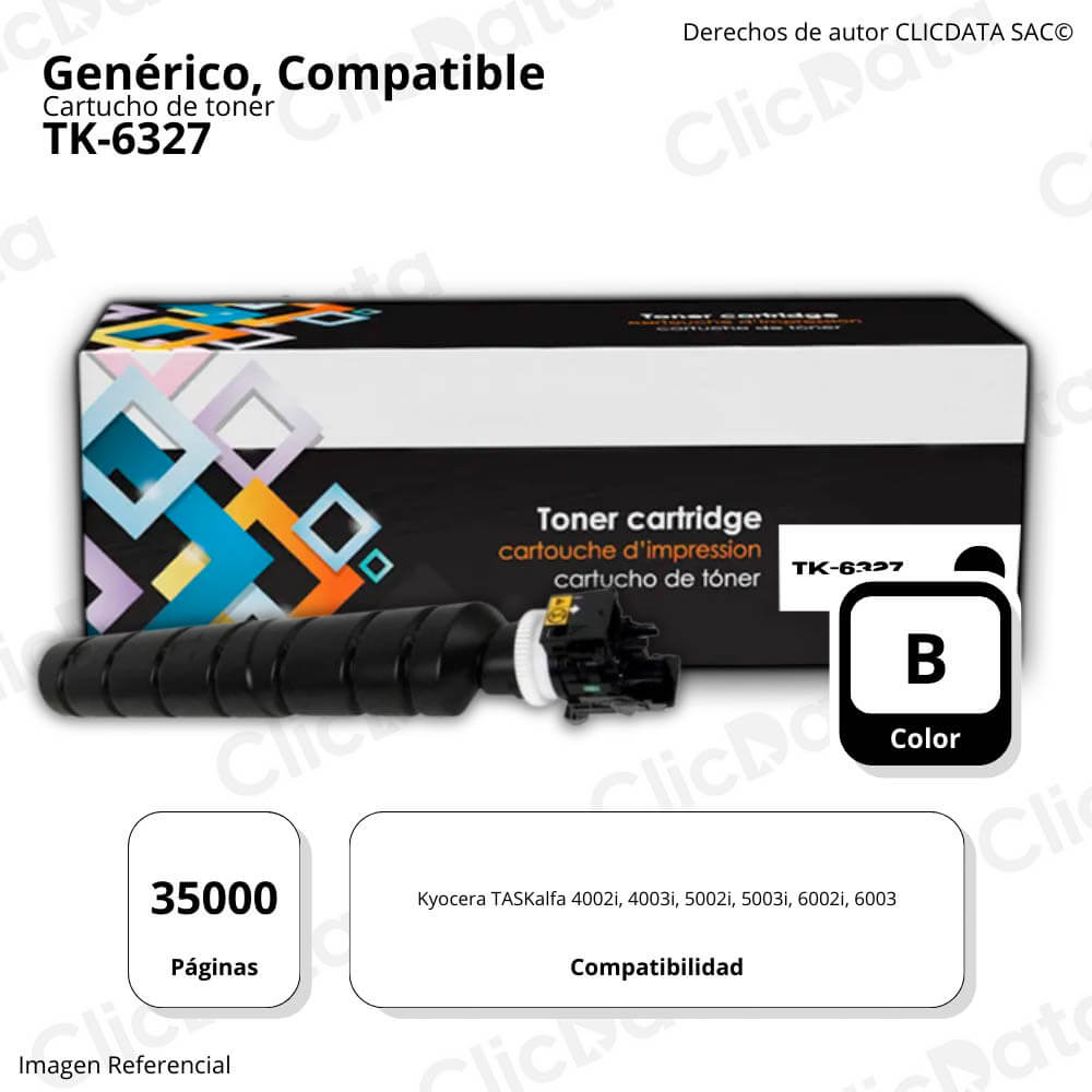 Toner Kyocera TK-6327 Negro 35,000 Pag 6002i, 4002i Compatible