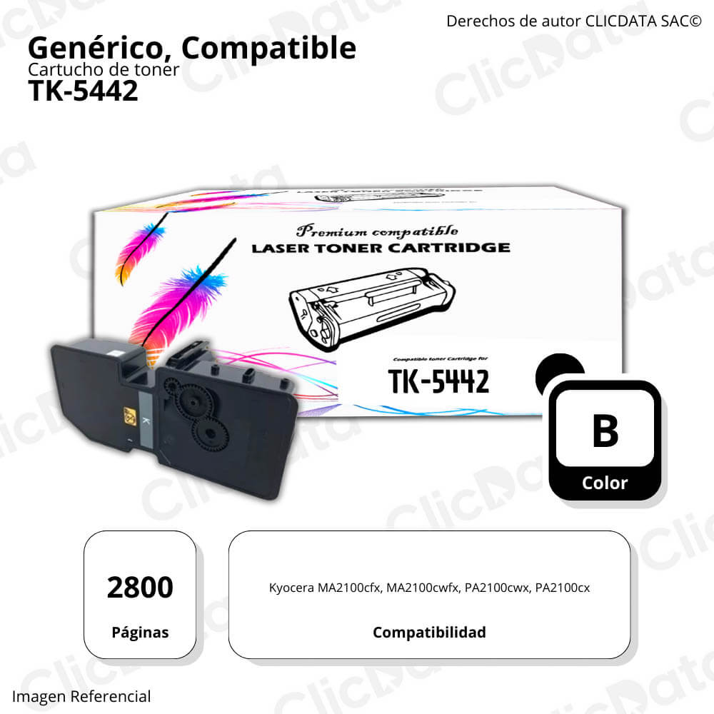 Toners Kyocera TK-5442 Black 2,400 Páginas MA2100cfx Compatible