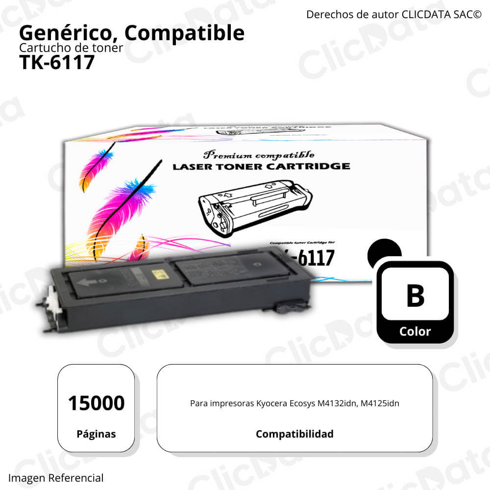 Toner Kyocera TK6117 Negro 15,000 Pág. M4132Idn Compatible