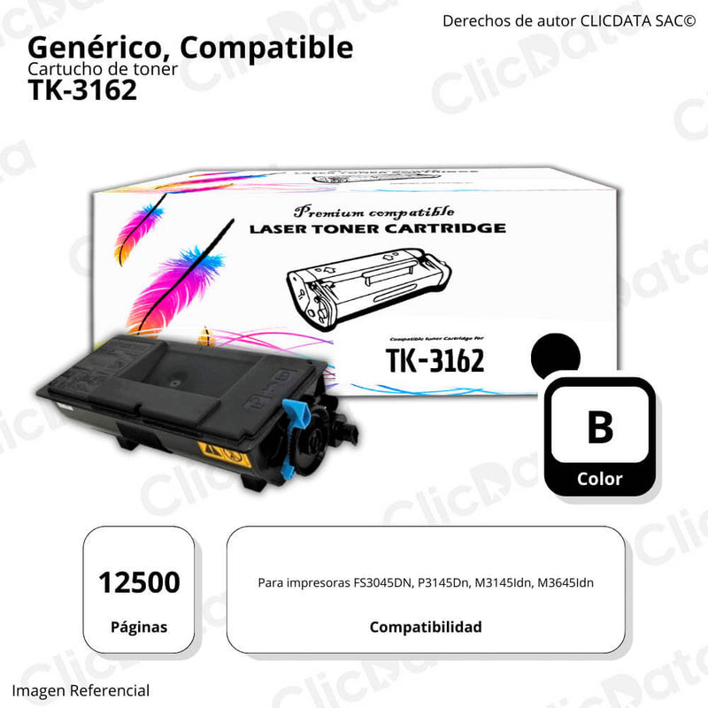 Toner Kyocera TK-3162 Negro 12.500 Pág. P3045Dn Compatible