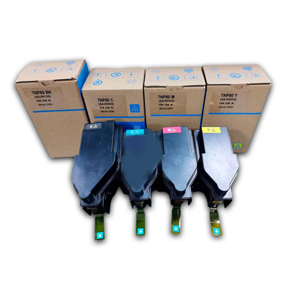 Juego de Toner Konica Minolta TNP80 CYMK Bizhub C3320I Compatible