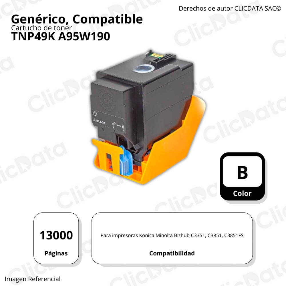 Toner Konica Minolta TNP49K Negro 13,000 pág C3351 Compatible