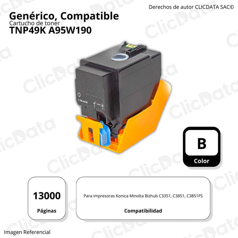 Toner Konica Minolta TNP49K Negro 13,000 pág C3351 Compatible