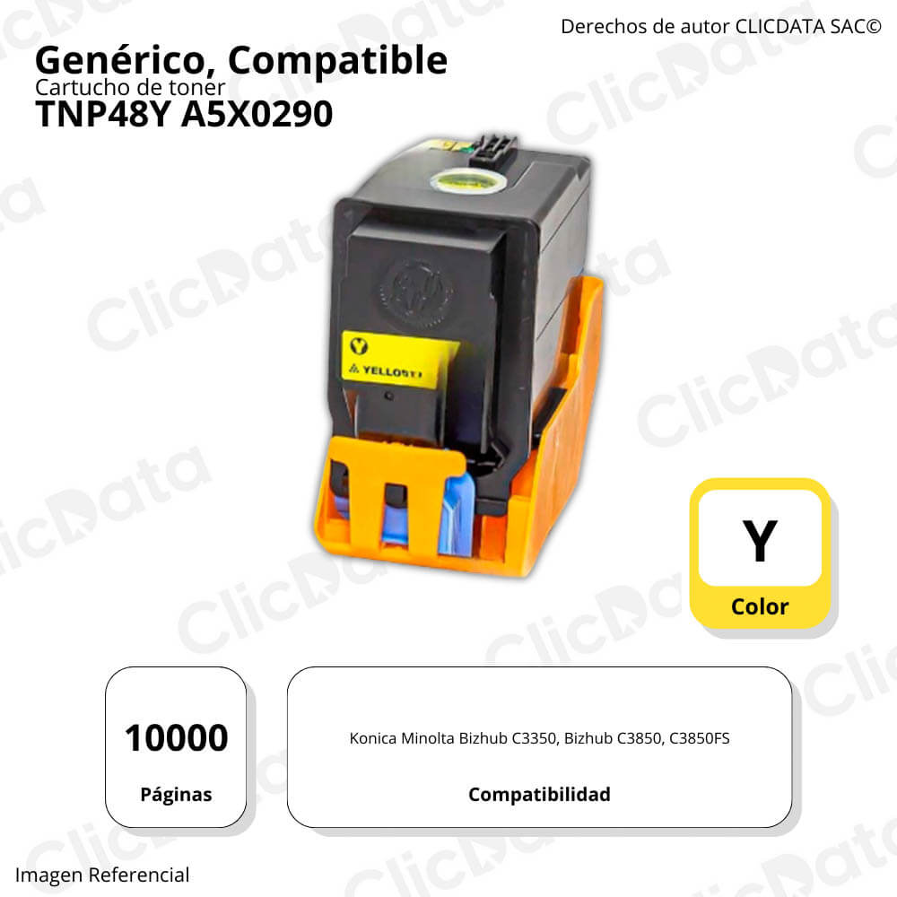 Toner Konica Minolta TNP48Y Yellow 10,000 Pág. C3350 Compatible