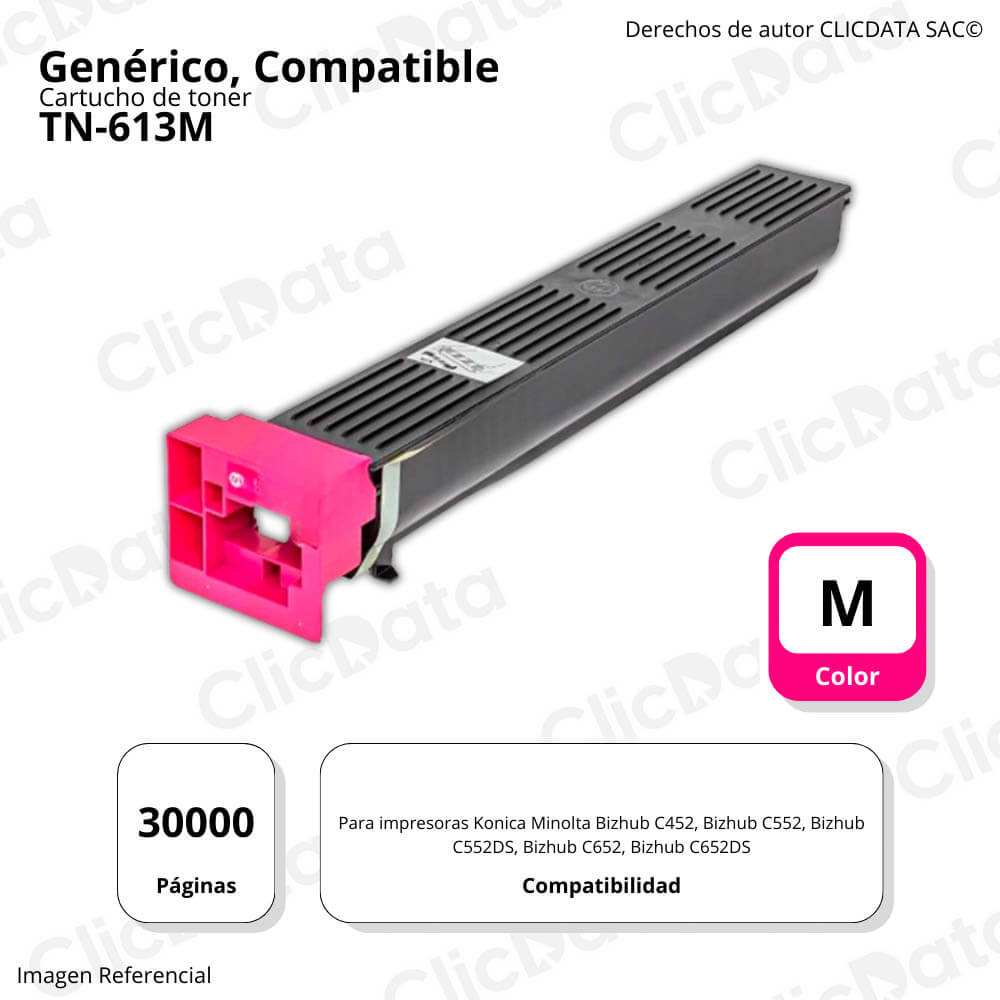 Toner Konica Minolta TN-613M Magenta 510g C452, C552 Compatible
