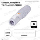 Toner Konica minolta TN-414 Negro 512g BH 363, 223, 283 Compatible