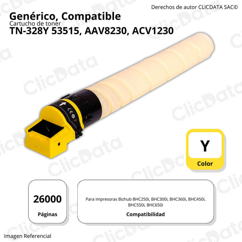 Toner Konica Minolta TN-328Y Yellow 498g C250i, C450i Compatible