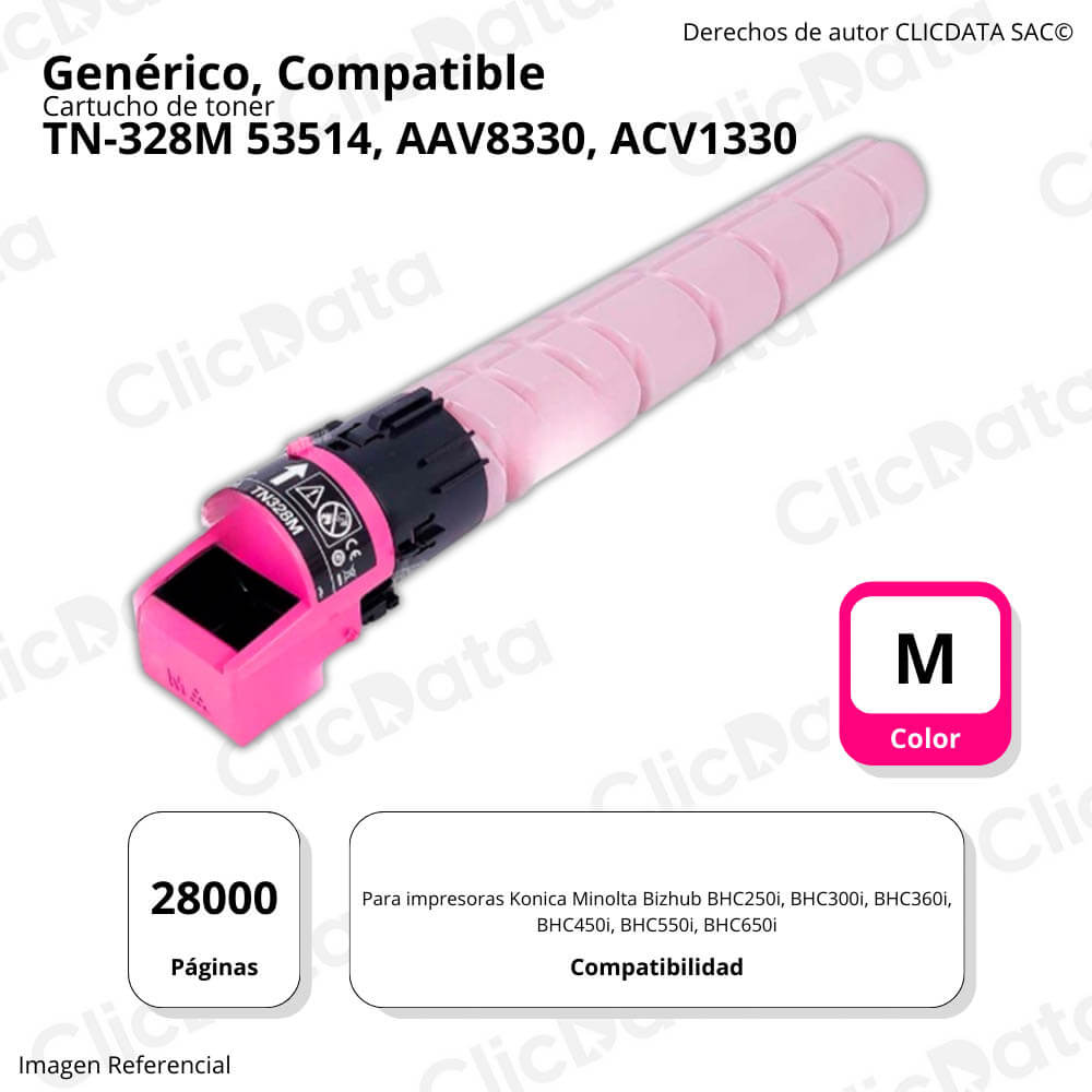Toner Konica Minolta TN-328M Magenta 498g C250i, C450i Compatible
