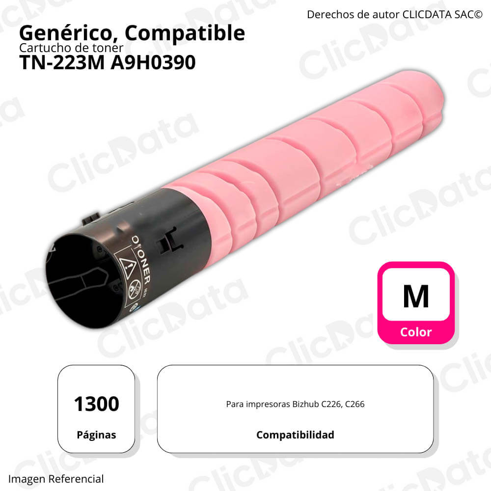 Toner Konica Minolta TN-223M Magenta 416g C226, C266 Compatible