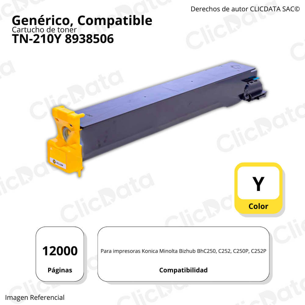 Toner Konica Minolta TN-210Y Yellow 260g C250, C252 Compatible