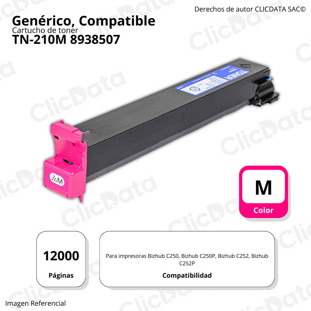 Toner Konica Minolta TN-210M Magenta 260g C250, C252 Compatible