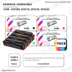 juego de toner HP 410X CYMK M452dn, M477fdn Compatible Con CHIP