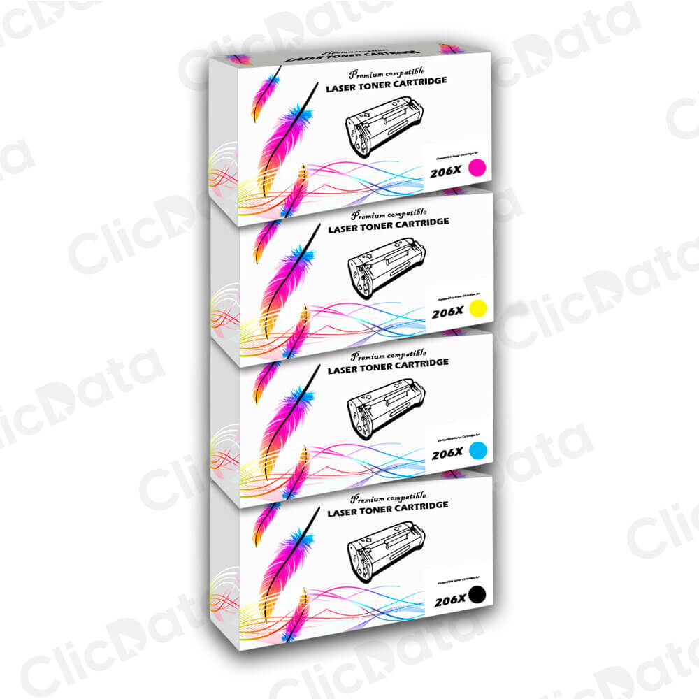 juego Toners HP 206X MCYBK 10,500 Páginas MFP M283fdw Compatible